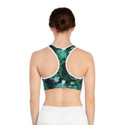 SHE REBEL - Watercolor Marine Skulls Sports Bra