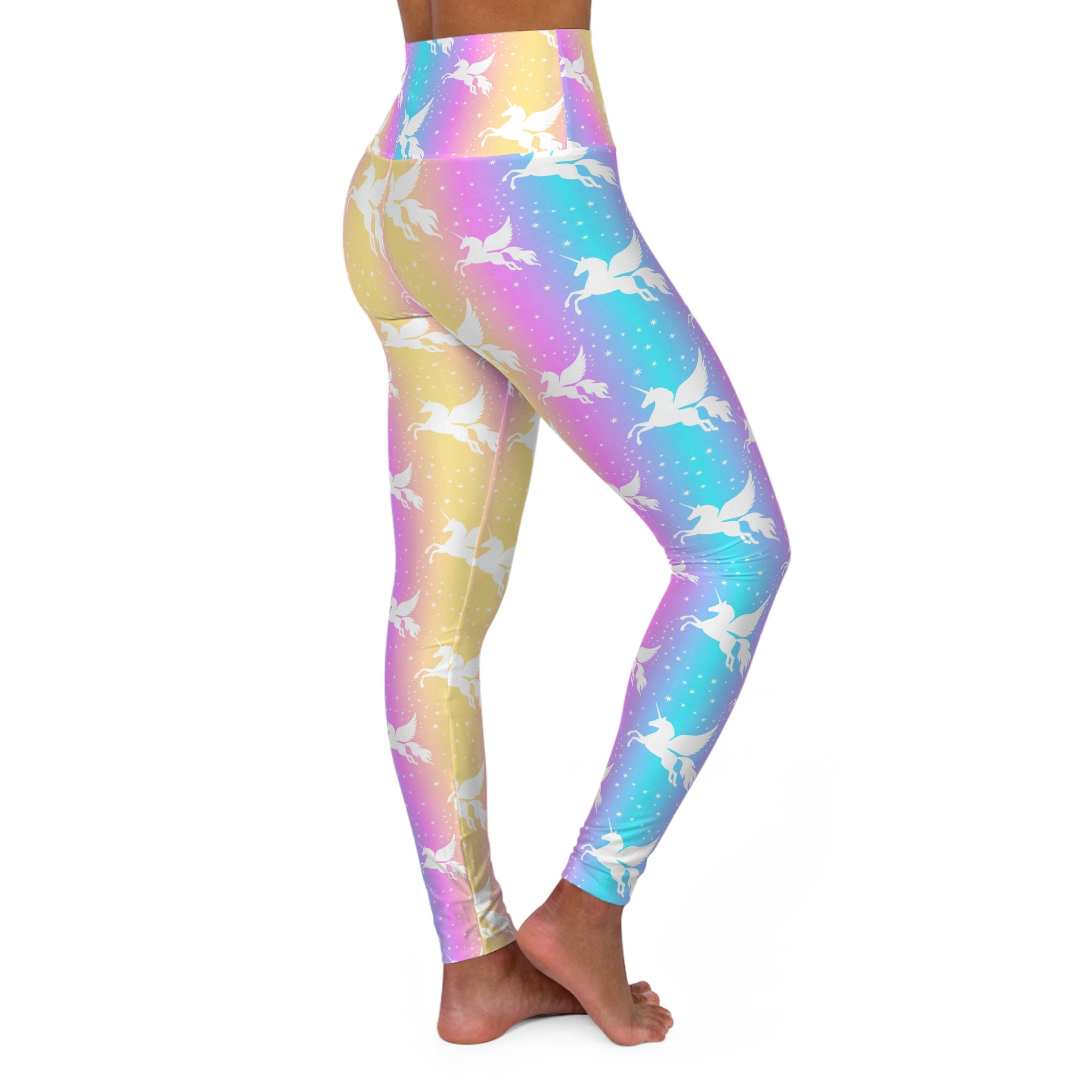 SHE REBEL - Rainbow Unicorn Yoga Leggings