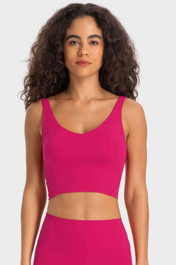 SHE REBEL - Deep V-Neck Crop Sports Bra | Available in 5 Colors