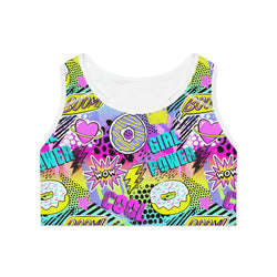 SHE REBEL - Pop Art Girl Power Sports Bra