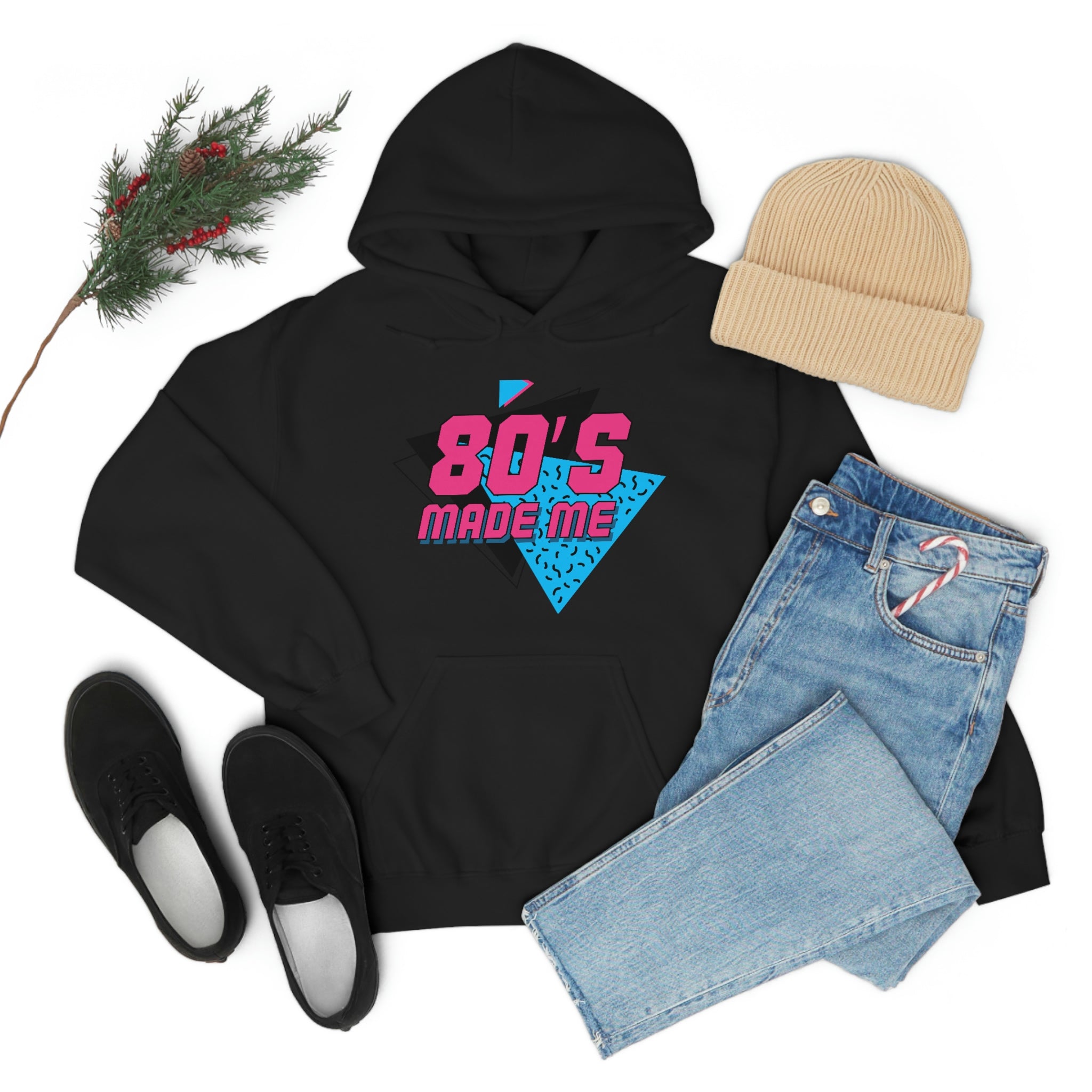 80s Retro Black Hoodie