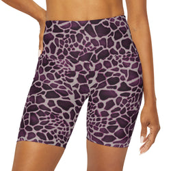 Maroon Giraffe Yoga Shorts