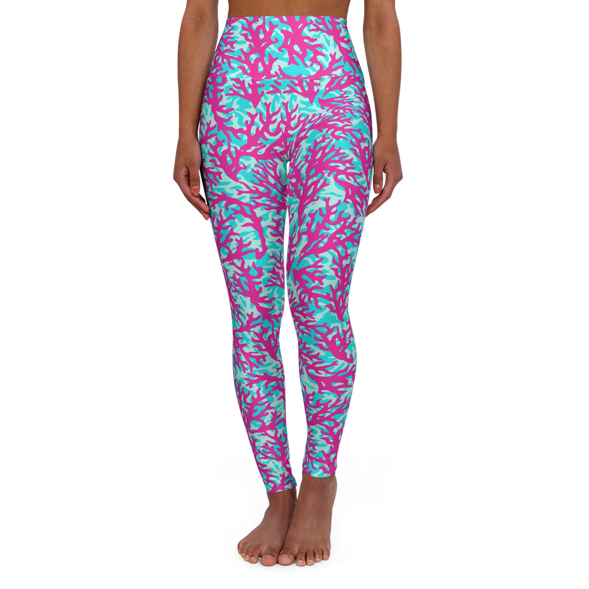 SHE REBEL - Neon Coral Yoga Leggings