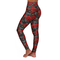 SHE REBEL - Skulls And Roses Yoga Leggings