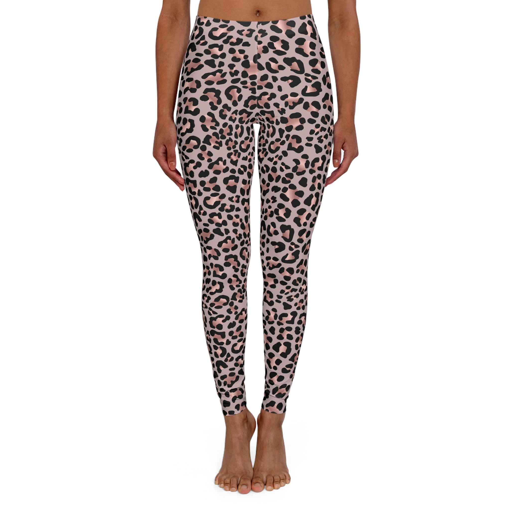 SHE REBEL - Rose Gold Leopard Print Leggings