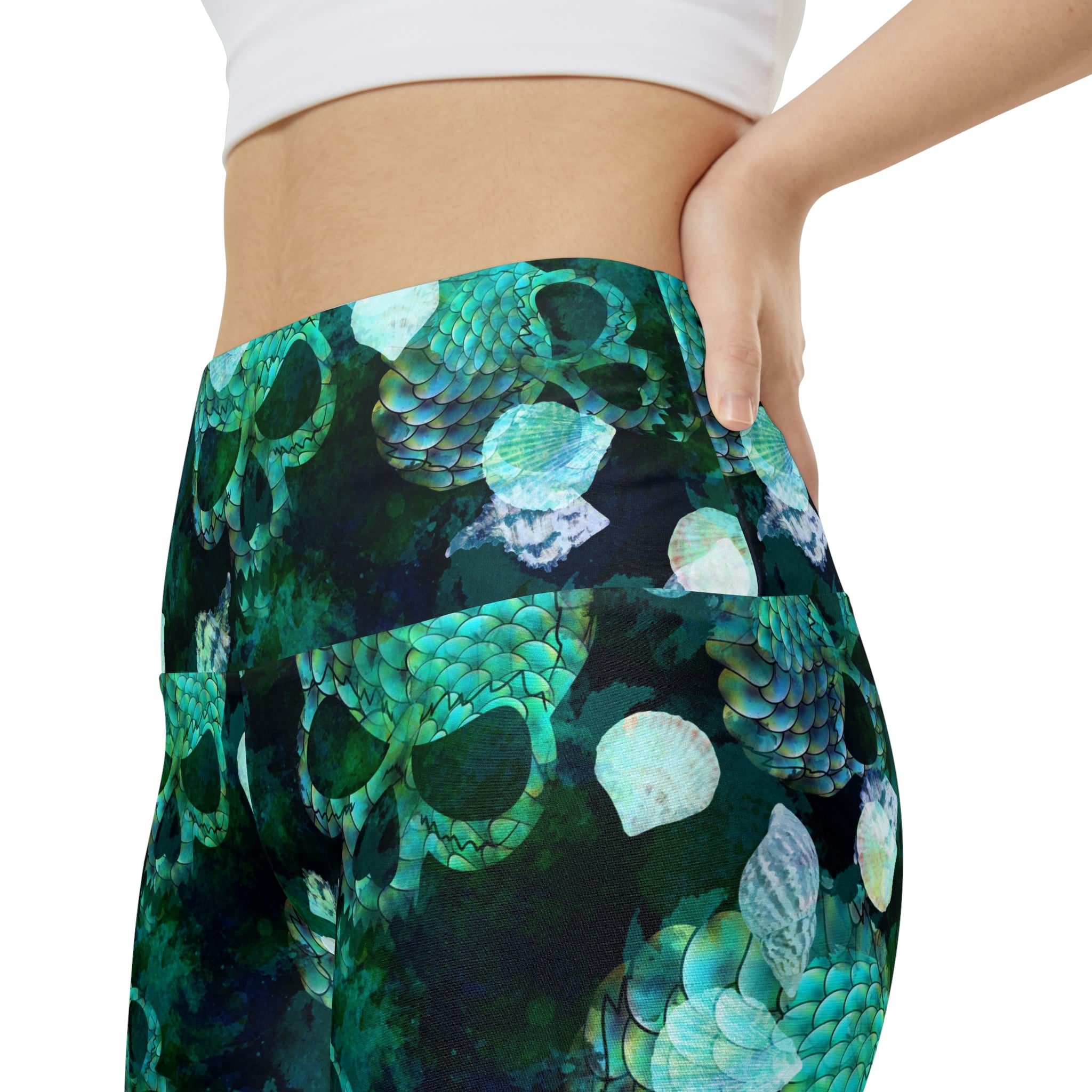 Watercolor Marine Skulls Workout Shorts