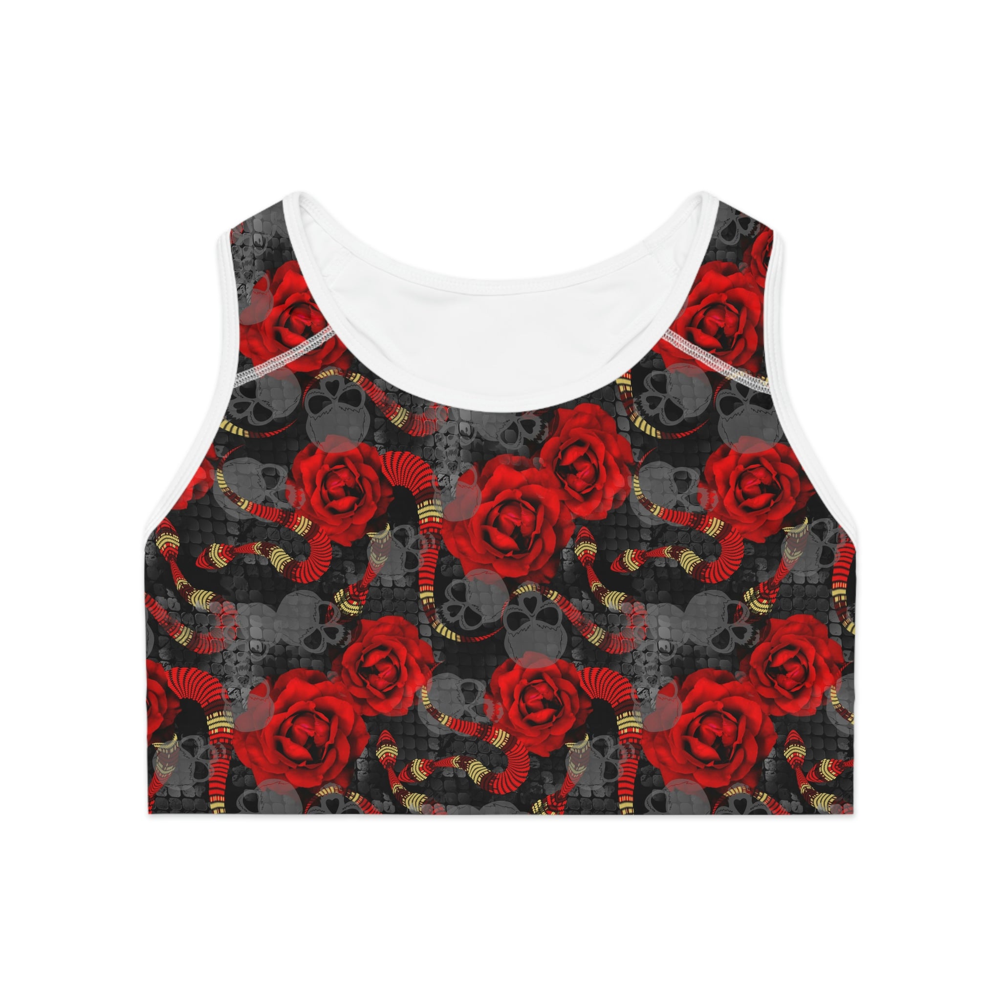 SHE REBEL - Skulls & Roses Sports Bra