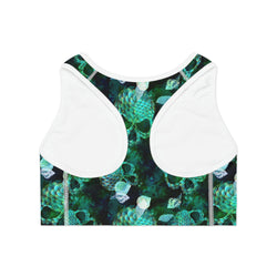 SHE REBEL - Watercolor Marine Skulls Sports Bra