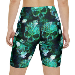 Watercolor Marine Skulls Workout Shorts