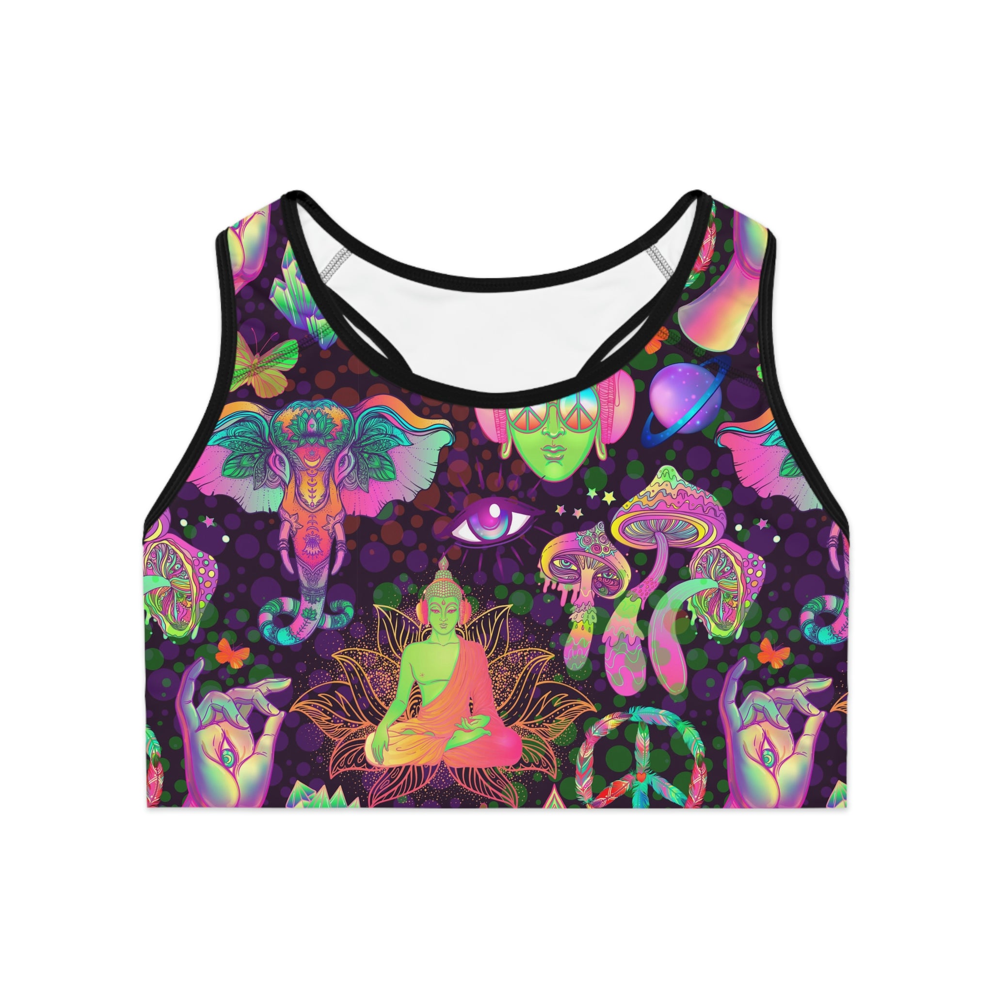 SHE REBEL - Groovy Psychedelic Sports Bra