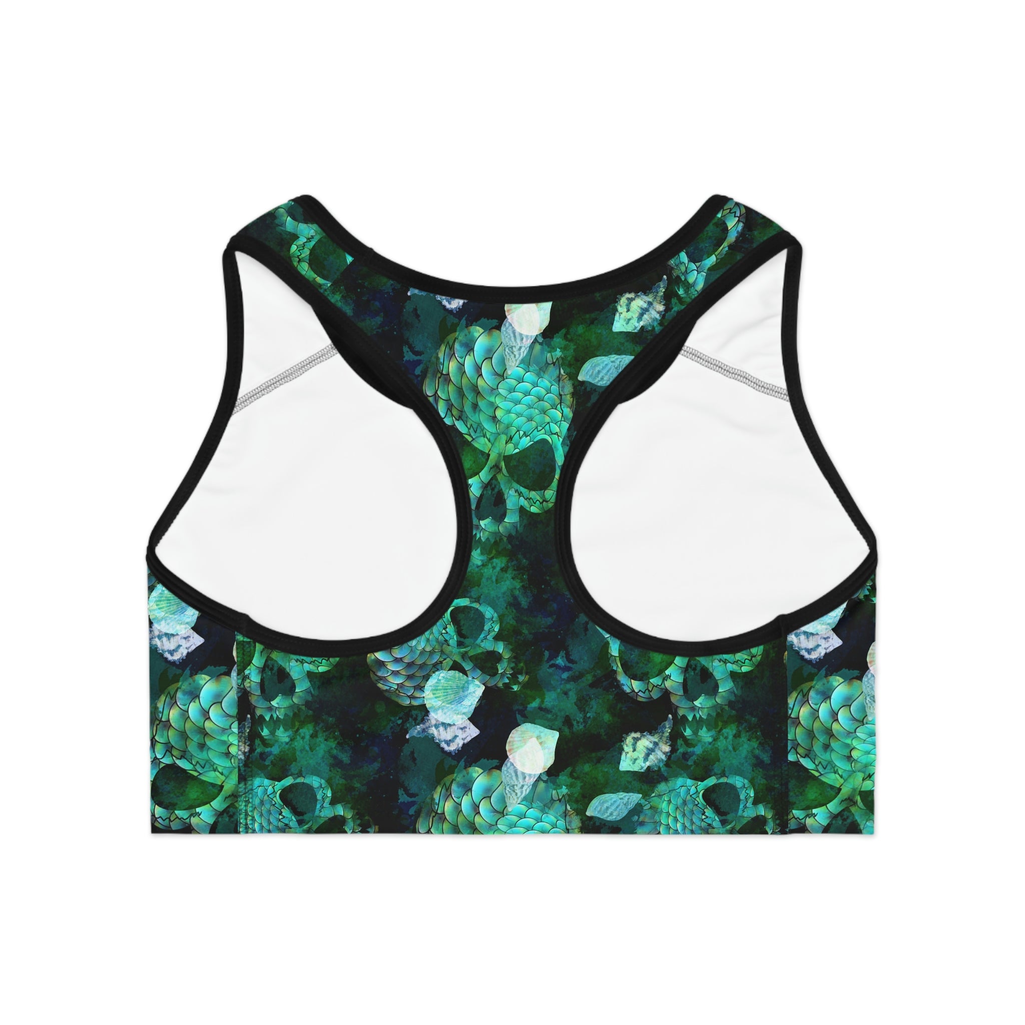 SHE REBEL - Watercolor Marine Skulls Sports Bra