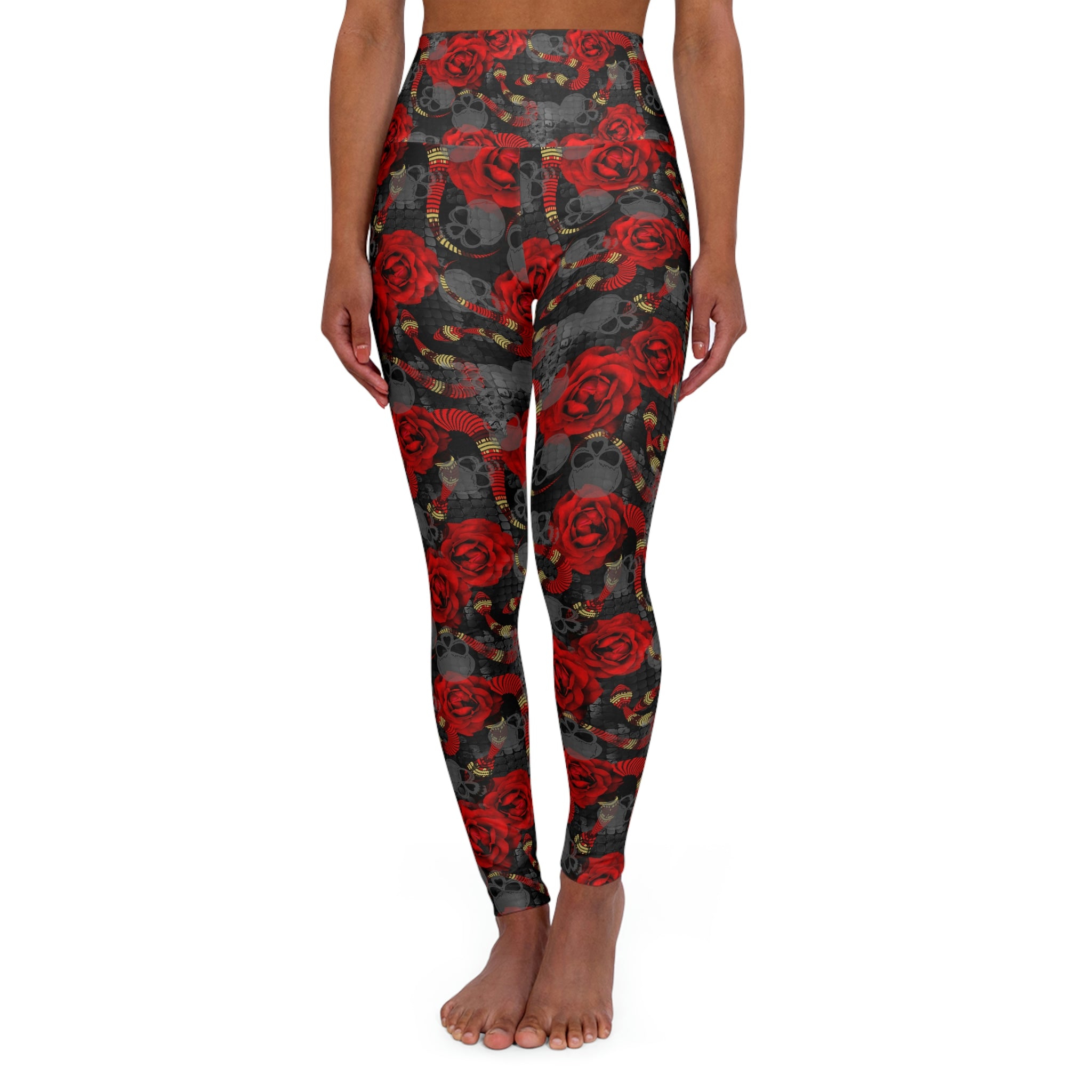 SHE REBEL - Skulls And Roses Yoga Leggings