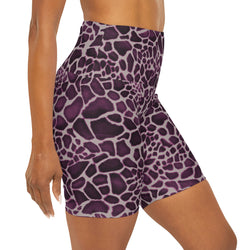 Maroon Giraffe Yoga Shorts