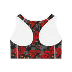 SHE REBEL - Skulls & Roses Sports Bra