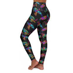 SHE REBEL - Neon Sea Turtle Yoga Leggings