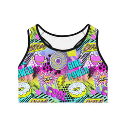 SHE REBEL - Pop Art Girl Power Sports Bra