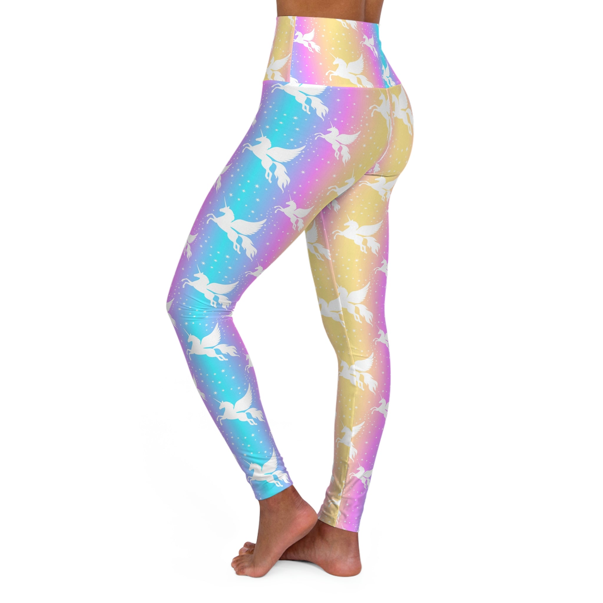 SHE REBEL - Rainbow Unicorn Yoga Leggings