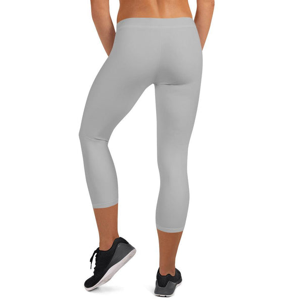 SHE REBEL - Silver Print Capri Leggings