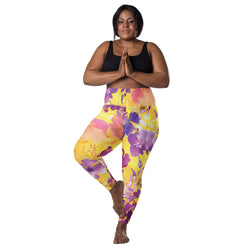 SHE REBEL - Yellow Chinoiserie Leggings with Pockets | All Sizes