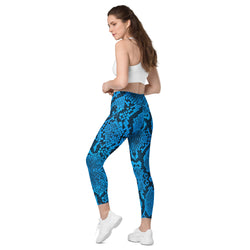 SHE REBEL - Blue Python Leggings with Pockets | All Sizes