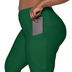 SHE REBEL - Forest Green Leggings with Pockets | Size Inclusive