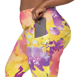 SHE REBEL - Yellow Chinoiserie Leggings with Pockets | All Sizes