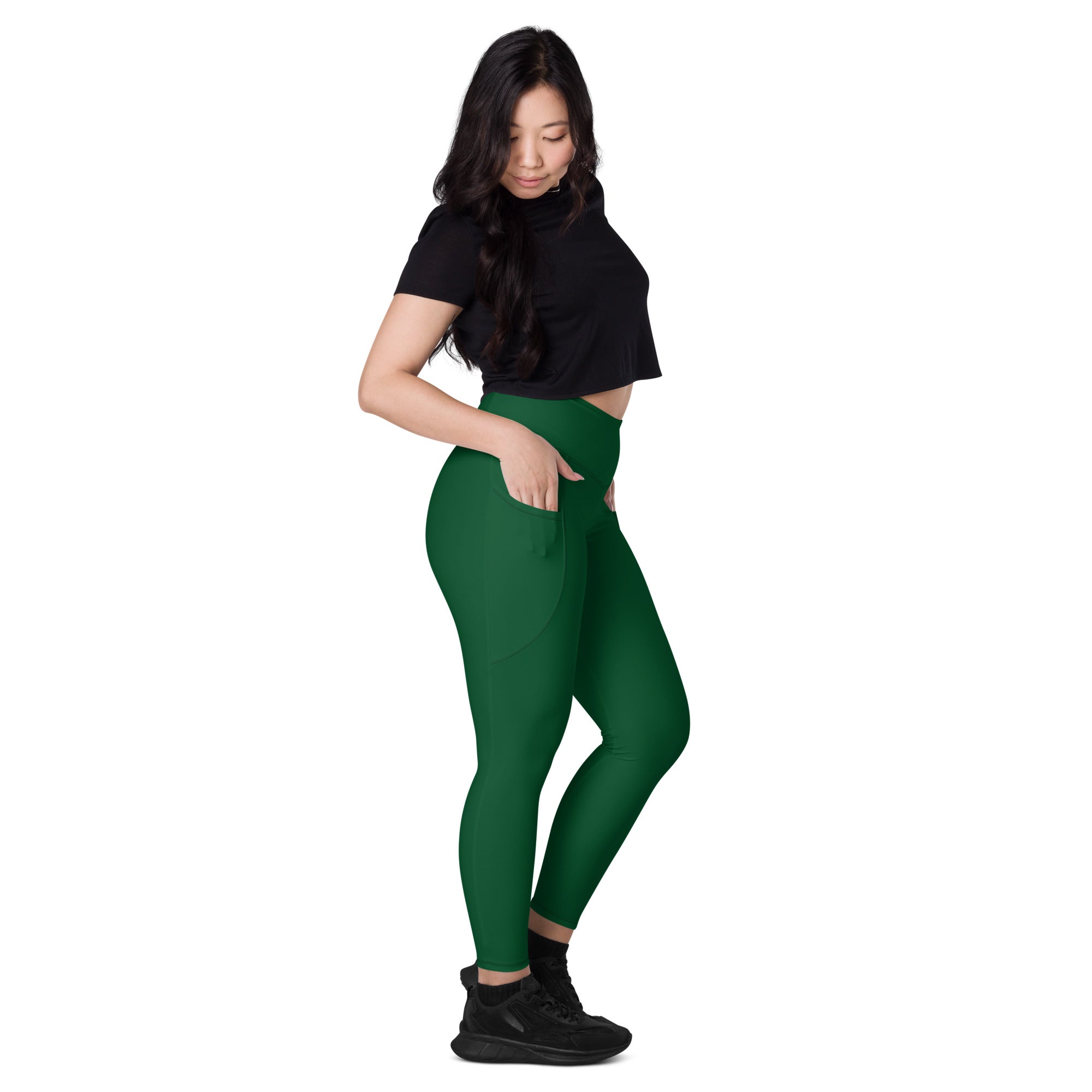 SHE REBEL - Forest Green Leggings with Pockets | Size Inclusive