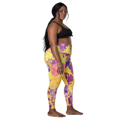 SHE REBEL - Yellow Chinoiserie Leggings with Pockets | All Sizes