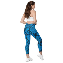 SHE REBEL - Blue Python Leggings with Pockets | All Sizes