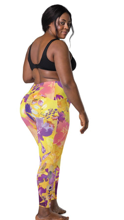 SHE REBEL - Yellow Chinoiserie Leggings with Pockets | All Sizes