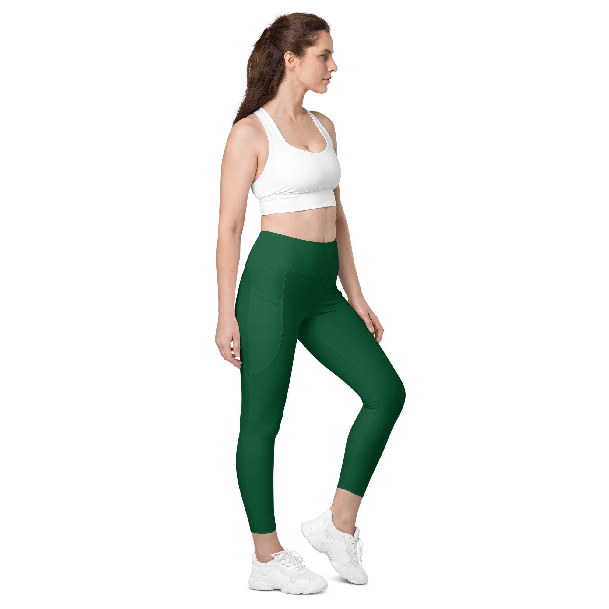 SHE REBEL - Forest Green Leggings with Pockets | Size Inclusive