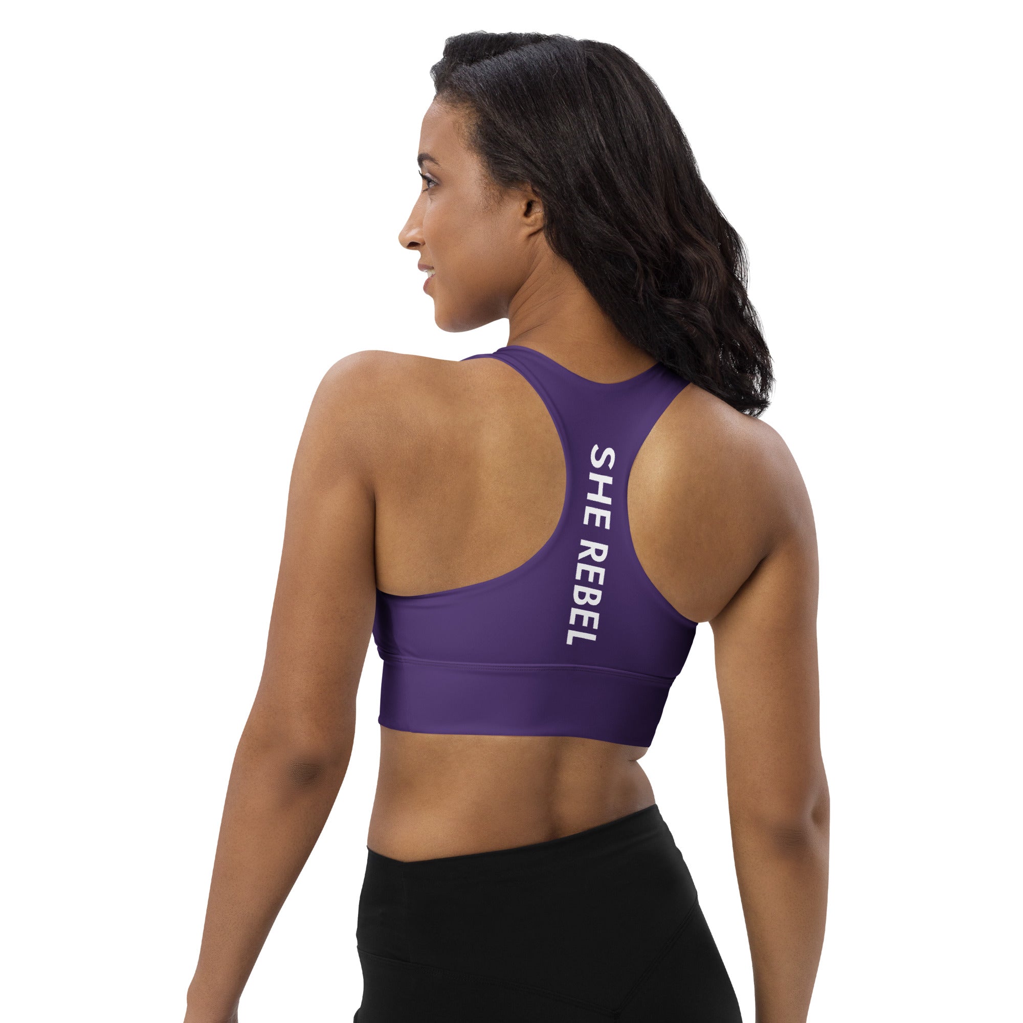 SHE REBEL - Deep Purple Longline Sports Bra