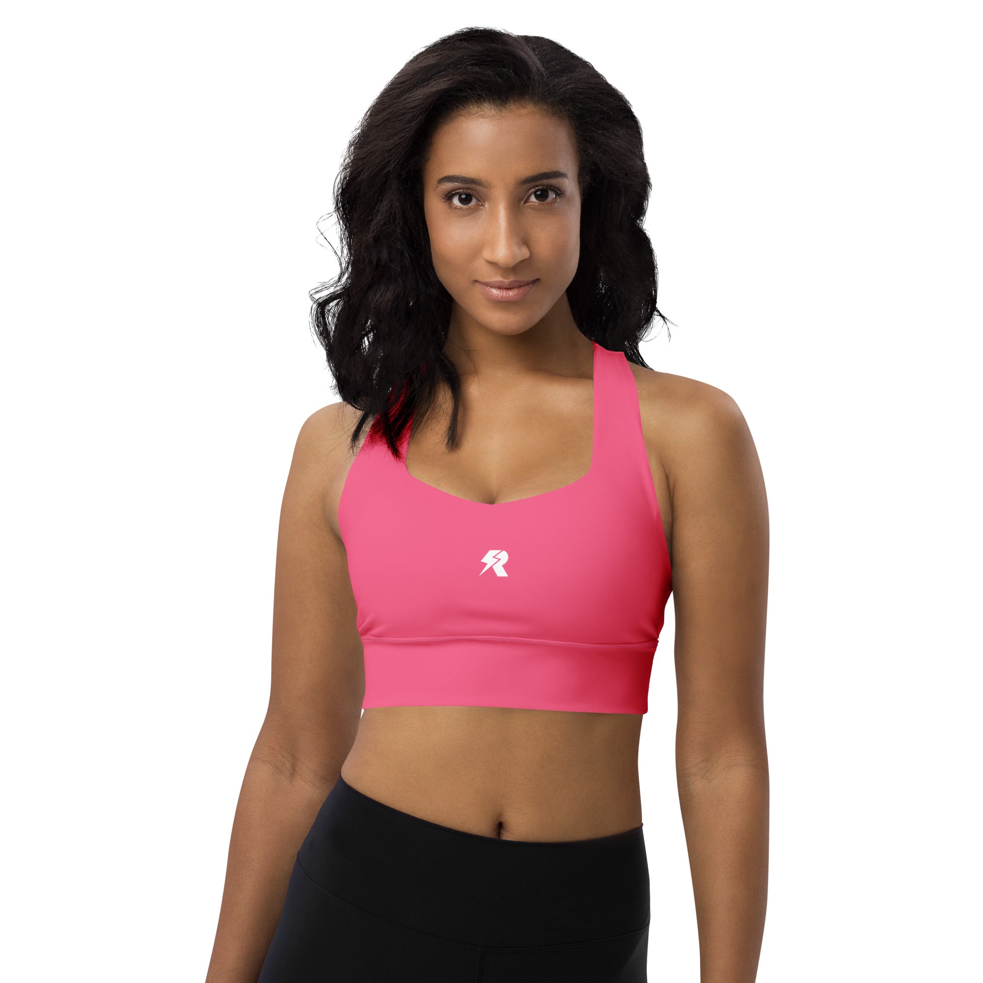 SHE REBEL - Brink Pink Longline Sports Bra