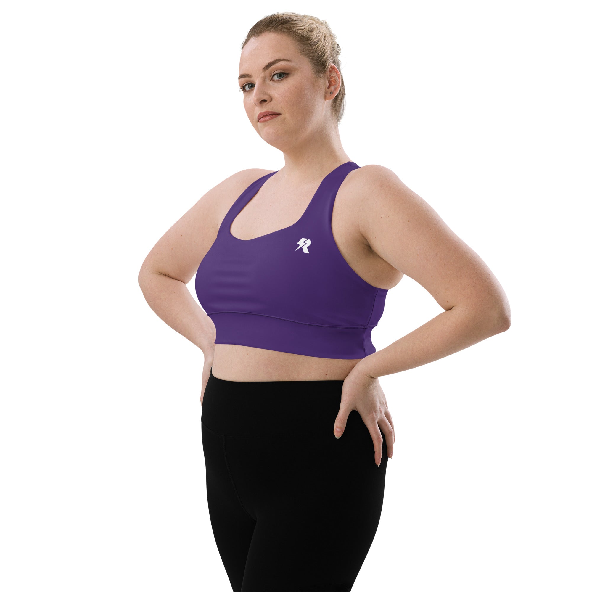 SHE REBEL - Deep Purple Longline Sports Bra