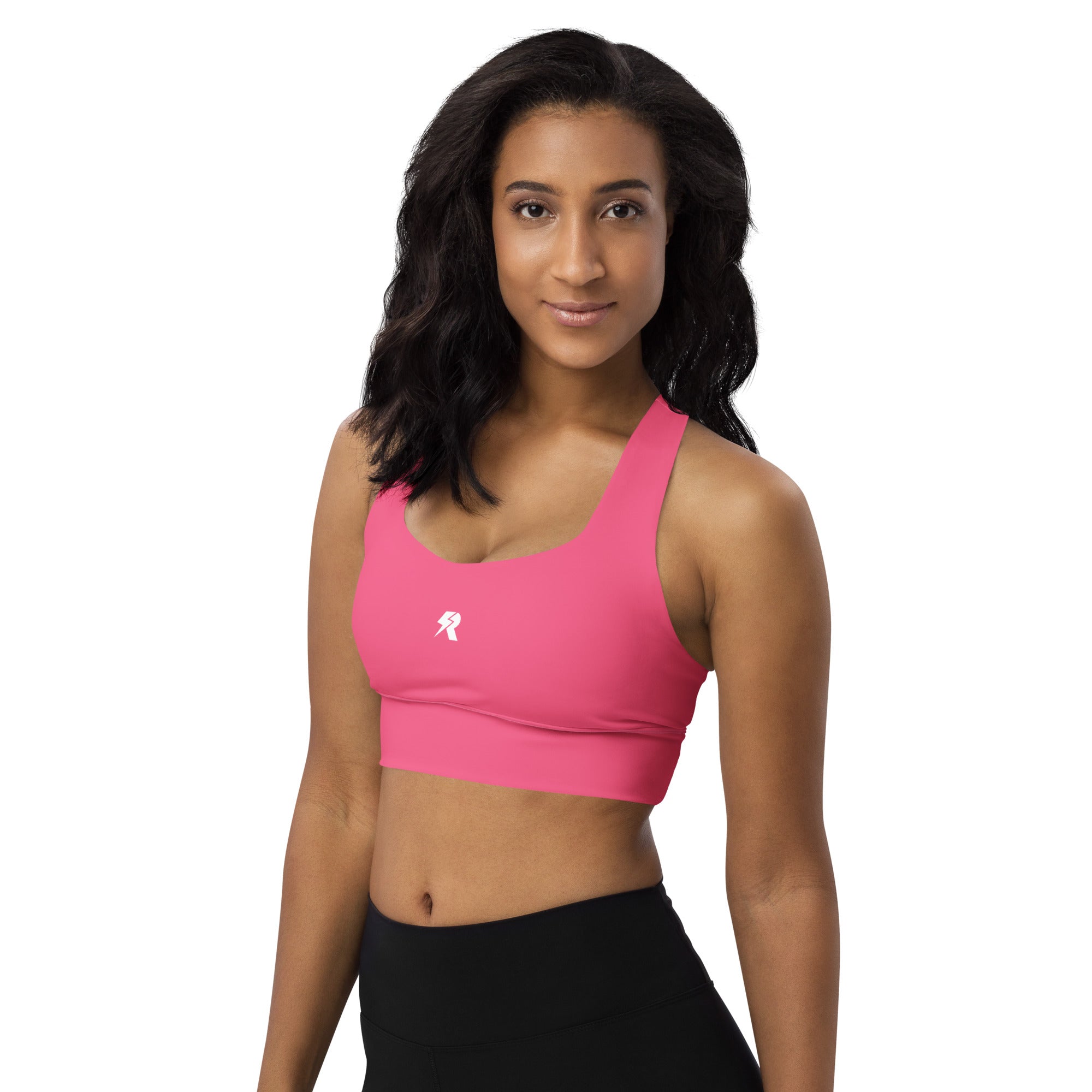 SHE REBEL - Brink Pink Longline Sports Bra