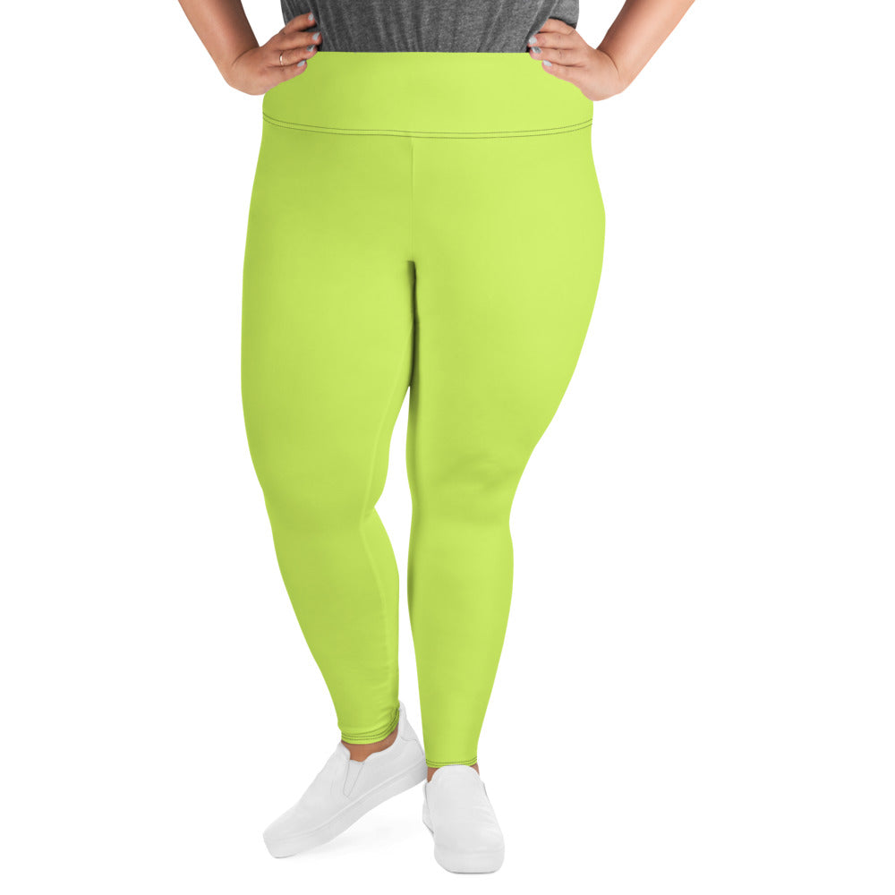 SHE REBEL - Mindaro Lime Green Leggings | Plus Size