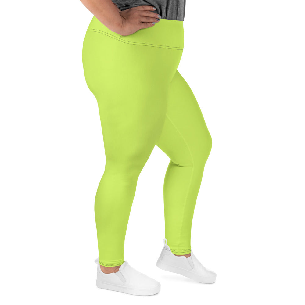 SHE REBEL - Mindaro Lime Green Leggings | Plus Size