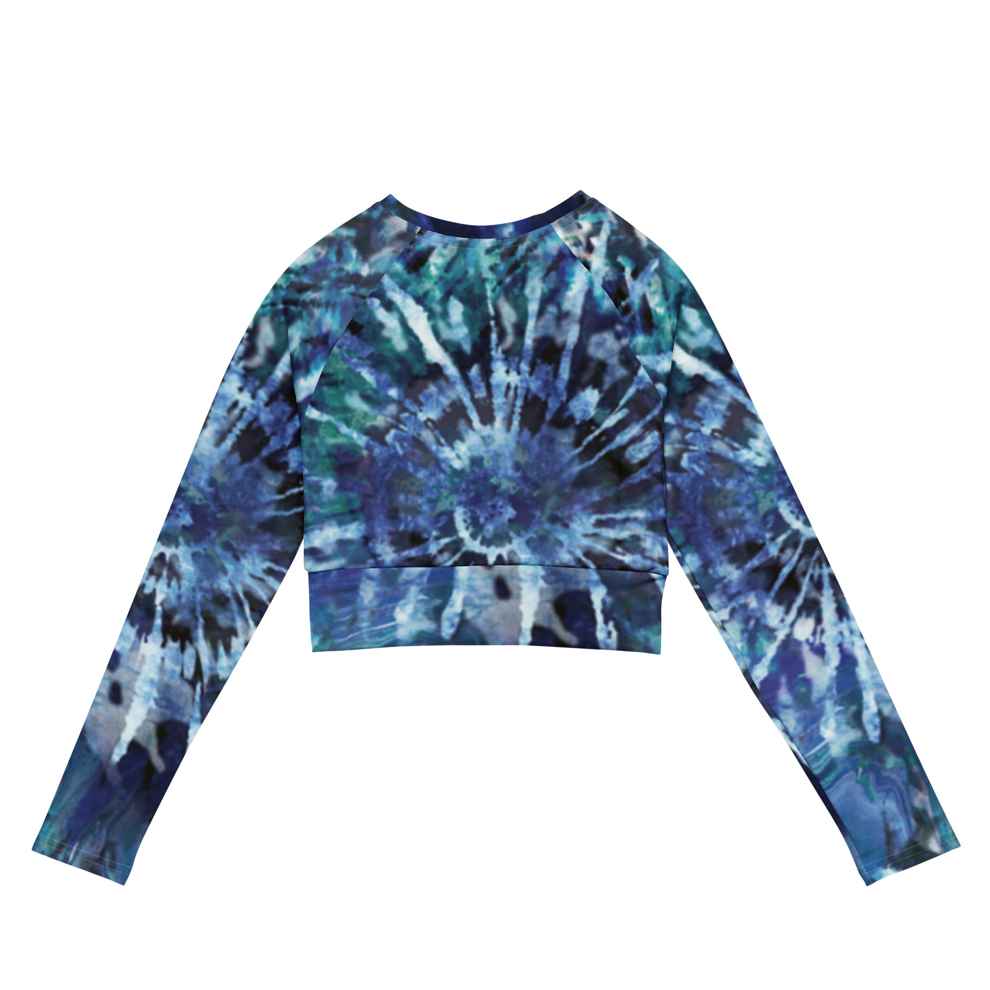 SHE REBEL - Brilliant Blue Recycled Tie Dye Crop Top UPF 50+