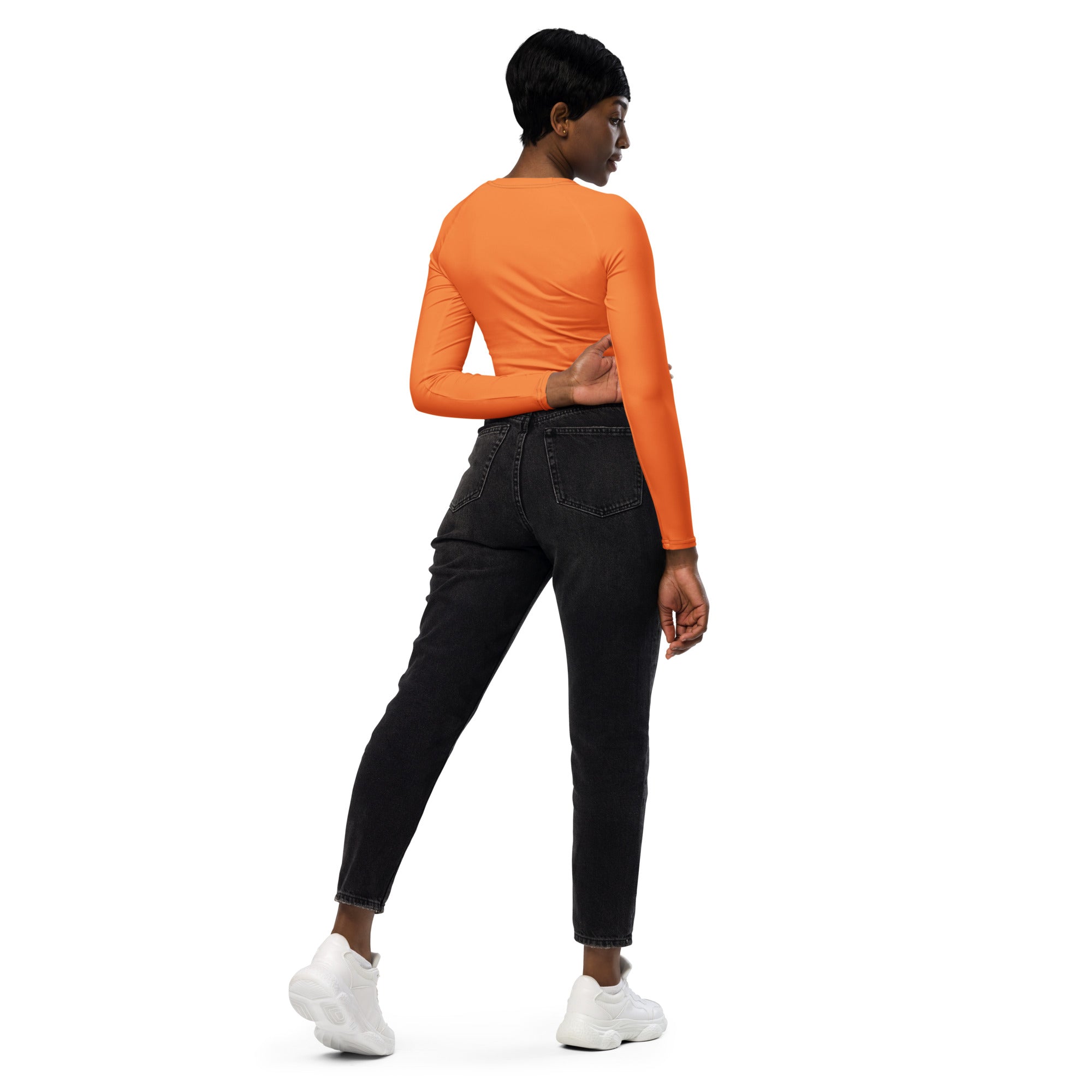 SHE REBEL - Autumn Orange Recycled Crop Top UPF 50+