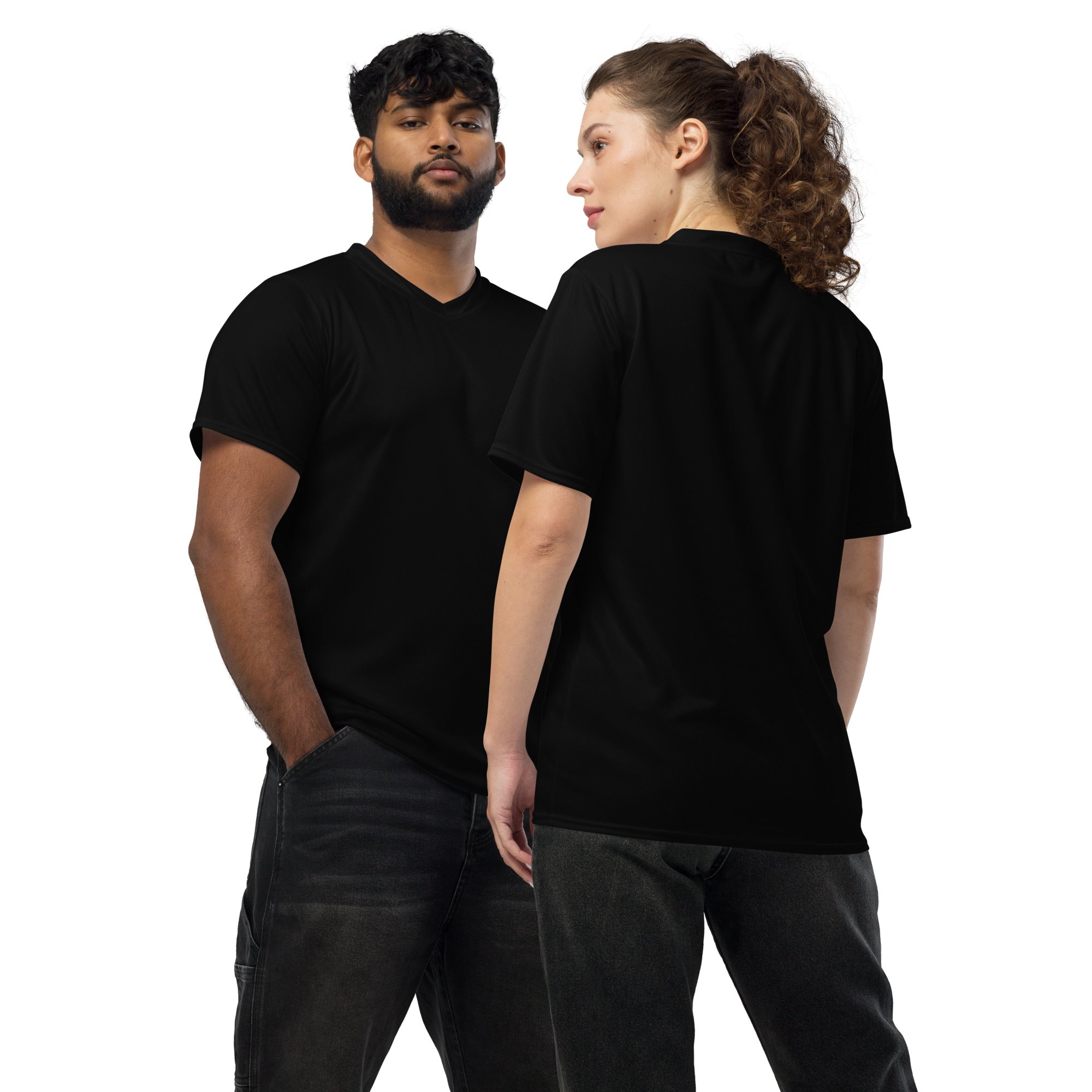 Black Unisex Sports Jersey UPF 50+