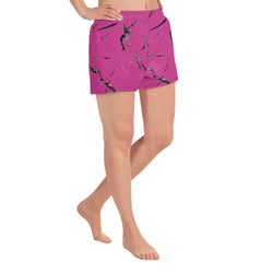 Hot Pink Marble Athletic Short Shorts