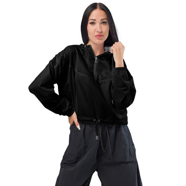 Basic Black Cropped Windbreaker