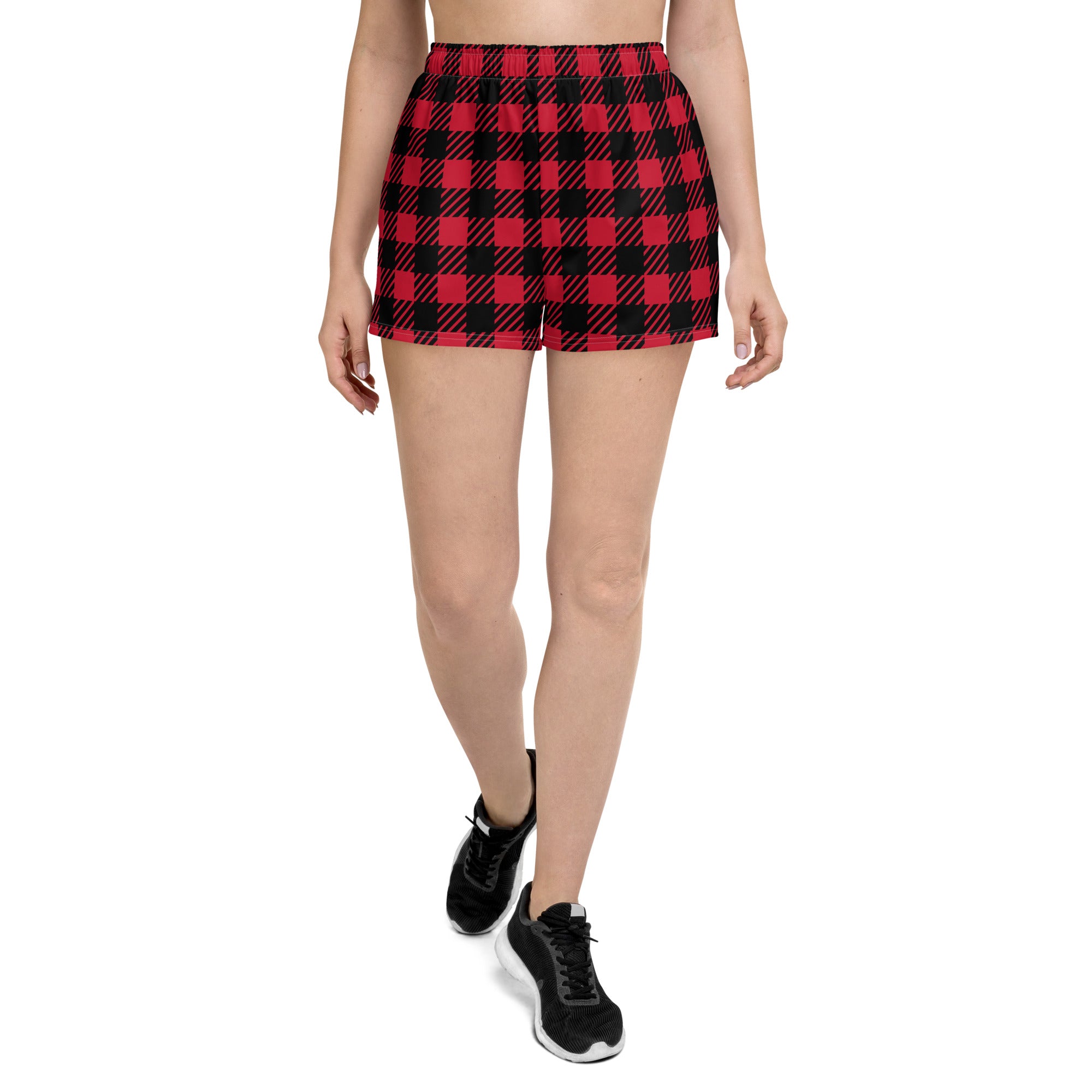 Red Checkered Athletic Shorts