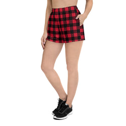 Red Checkered Athletic Shorts