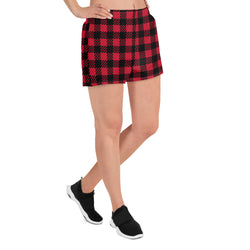 Red Checkered Athletic Shorts