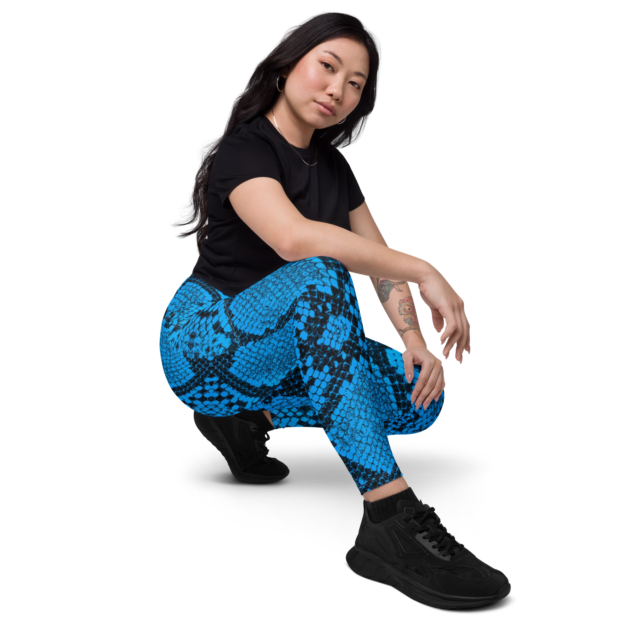 SHE REBEL - Blue Python Leggings with Pockets | All Sizes