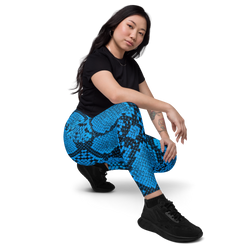 SHE REBEL - Blue Python Leggings with Pockets | All Sizes