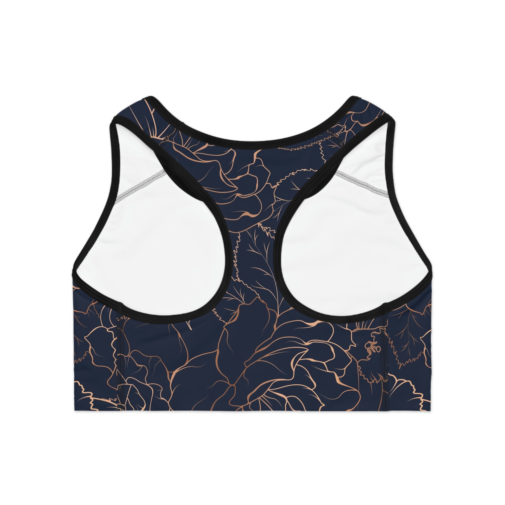 SHE REBEL - Rose Gold Floral Print Sports Bra