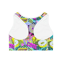 SHE REBEL - Pop Art Girl Power Sports Bra