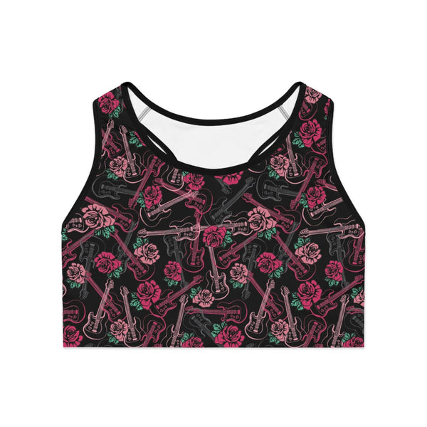 Guitars & Roses Sports Bra